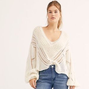 NWT FREE PEOPLE SNOWBALL SWEATER - Ivory Sz Small